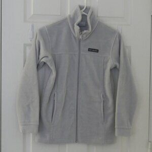 Columbia girls fleece jacket Zip Sweater Gray 10/12 EUC
